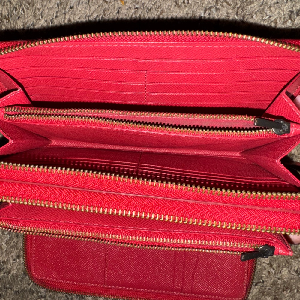 Red Women's Zip-Around Wallet - Stylish Interior Organization
